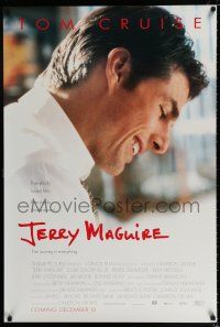 3h410 JERRY MAGUIRE advance DS 1sh '96 close up of Tom Cruise, directed by Cameron Crowe!