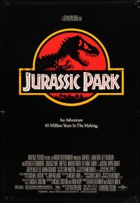 3h419 JURASSIC PARK DS 1sh '93 Steven Spielberg, Richard Attenborough re-creates dinosaurs!