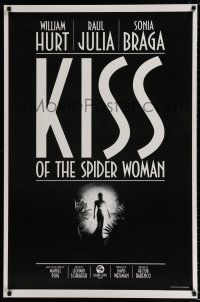 3h427 KISS OF THE SPIDER WOMAN 1sh '85 cool artwork of sexy Sonia Braga in spider web dress!