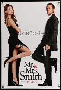 3h510 MR. & MRS. SMITH style C teaser DS 1sh '05 married assassins Brad Pitt & sexy Angelina Jolie