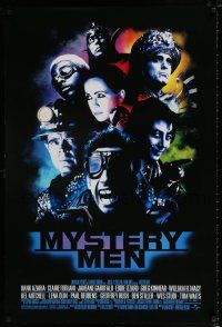3h516 MYSTERY MEN DS 1sh '99 Ben Stiller, Janeane Garofalo, William H. Macy, Paul Reubens!
