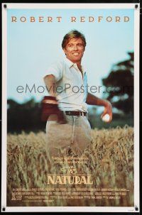 3h525 NATURAL int'l 1sh '84 cool image of Robert Redford, Barry Levinson, baseball!