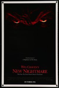 3h532 NEW NIGHTMARE advance 1sh '94 great different image of Robert Englund as Freddy Kruger!