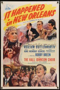 3h616 RAINBOW ON THE RIVER 1sh R46 It Happened in New Orleans, Bobby Breen, Louise Beavers!