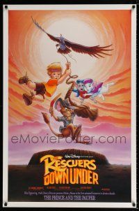 3h625 RESCUERS DOWN UNDER/PRINCE & THE PAUPER DS Rescuers style 1sh '90 Disney cartoon double-bill!