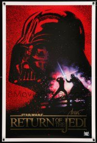 3h631 RETURN OF THE JEDI signed Kilian 1sh R93 by artist Drew Struzan, cool art with foil title!