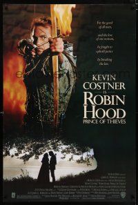 3h639 ROBIN HOOD PRINCE OF THIEVES DS 1sh '91 cool image of Kevin Costner, for the good of all men!