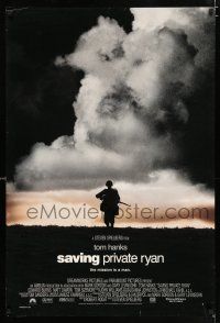 3h654 SAVING PRIVATE RYAN int'l DS 1sh '98 Steven Spielberg, Tom Hanks, the mission is a man!