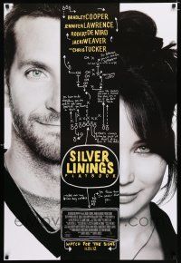 3h674 SILVER LININGS PLAYBOOK advance DS 1sh '12 split image of Bradley Cooper, Jennifer Lawrence!