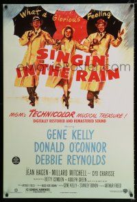 3h683 SINGIN' IN THE RAIN DS 1sh R00 Gene Kelly, Donald O'Connor, Debbie Reynolds, classic musical!