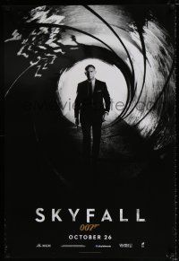 3h685 SKYFALL int'l teaser DS 1sh '12 image of Daniel Craig as Bond in gun barrel, newest 007!