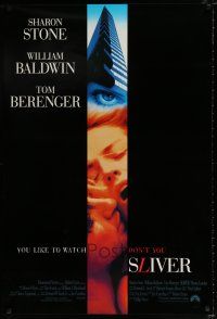 3h692 SLIVER int'l 1sh '93 William Baldwin, Tom Berenger & sexy Sharon Stone!