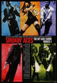 3h694 SMOKIN' ACES advance DS 1sh '07 Ben Affleck, Jason Bateman, Ryan Reynolds, Alicia Keys!