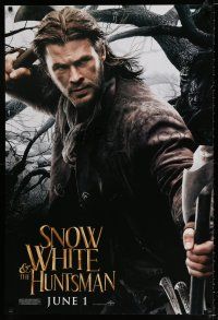 3h696 SNOW WHITE & THE HUNTSMAN teaser 1sh '12 cool image of Chris Hemsworth in title role!