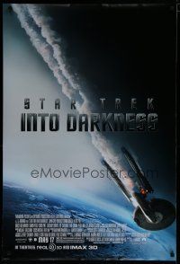 3h715 STAR TREK INTO DARKNESS advance DS 1sh '13 Peter Weller, cool image of crashing starship!