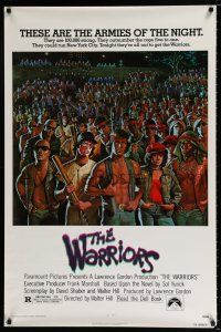 3h824 WARRIORS 1sh '79 Walter Hill, Jarvis artwork of the armies of the night!