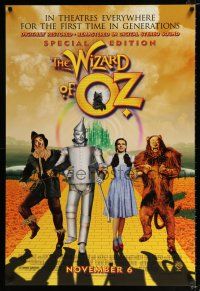 3h832 WIZARD OF OZ advance DS 1sh R98 Victor Fleming, Judy Garland all-time classic!