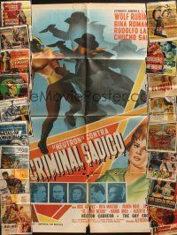 3j016 LOT OF 22 FOLDED MEXICAN POSTERS '50s-60s great different art from a variety of movies!