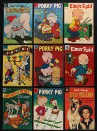 3j161 LOT OF 10 DELL COMIC BOOKS '60s Dumbo, Porky Pig, Old Yeller, Rin Tin Tin, Elmer Fudd+more!