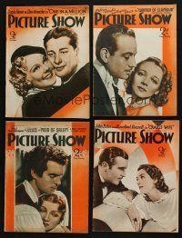 3j199 LOT OF 5 PICTURE SHOW ENGLISH MAGAZINES '37 Claudette Colbert, Rosalind Russell, Mary Astor