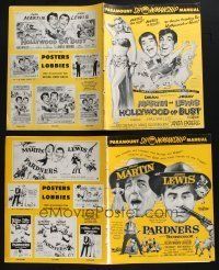 3j220 LOT OF 8 UNCUT DEAN MARTIN AND JERRY LEWIS PARAMOUNT PICTURES PRESSBOOKS '50s-60s cool ads!