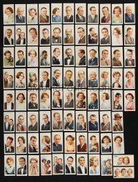 3j241 LOT OF 86 ENGLISH CIGARETTE CARDS OF RADIO STARS '40s color portraits of top performers!