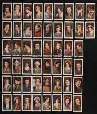 3j244 LOT OF 50 ENGLISH CIGARETTE CARDS OF CINEMA STARS '40s color portraits of Hollywood's best!