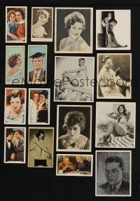 3j249 LOT OF 16 ENGLISH CIGARETTE CARDS OF FILM STARS '30s-40s great portraits, some in color!