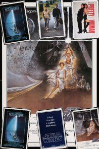 3j391 LOT OF 7 UNFOLDED MOSTLY STAR WARS REPRO ONE-SHEETS '90s plus Rain Man & Pretty Woman!