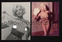 3j214 LOT OF 2 COLOR AND BLACK & WHITE REPRO MARILYN MONROE AND JAYNE MANSFIELD STILLS '90s sexy!