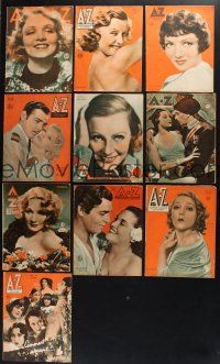 3j180 LOT OF 10 A-Z BELGIAN MAGAZINES '30s Jean Harlow, Marlene Dietrich, Gary Cooper & more!