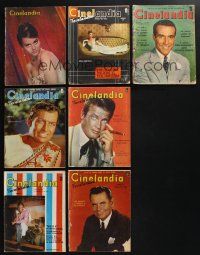 3j191 LOT OF 7 CINELANDIA MEXICAN MAGAZINES '50s Leslie Caron, Roger Moore, Glenn Ford & more!