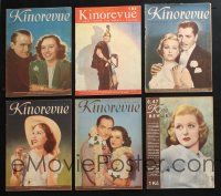 3j193 LOT OF 6 KINOREVUE POLISH MAGAZINES '40s great images of top actors of the day!