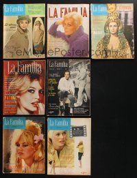 3j187 LOT OF 7 LA FAMILIA MEXICAN MAGAZINES '60s Brigitte Bardot, Elizabeth Taylor & more!