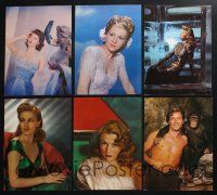 3j158 LOT OF 6 BOOK PAGES '90s full-color portraits of beautiful actresses + Tarzan & Cheeta!