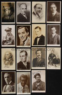 3j266 LOT OF 15 SIGNED ENGLISH POSTCARDS '20s-30s great close portraits of actors!