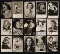 3j269 LOT OF 15 GERMAN POSTCARDS '50s Ingrid Bergman, Romy Schneider & other pretty actresses!