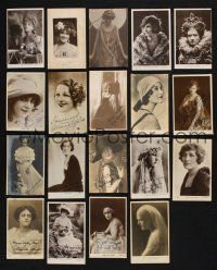 3j265 LOT OF 19 SIGNED ENGLISH POSTCARDS '20s-30s great portraits of pretty actresses!