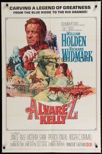 3k026 ALVAREZ KELLY 1sh '66 renegade adventurer William Holden & reckless Colonel Richard Widmark