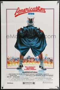 3k030 AMERICATHON 1sh '79 great wacky artwork of Uncle Sam by Robert Grossman!