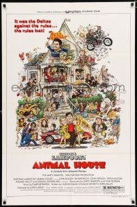 3k036 ANIMAL HOUSE style B 1sh '78 John Belushi, Landis classic, art by Rick Meyerowitz!