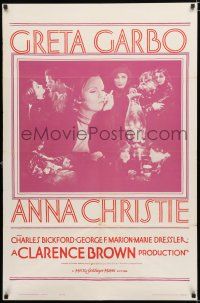 3k037 ANNA CHRISTIE 1sh R62 Greta Garbo, Charles Bickford, Clarence Brown directed!