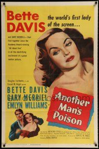 3k039 ANOTHER MAN'S POISON 1sh '52 art of sexy Bette Davis, world's first lady of the screen!