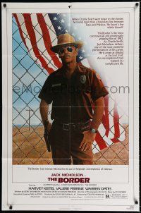 3k085 BORDER 1sh '82 art of Jack Nicholson as border patrol by M. Skolsky, Harvey Keitel