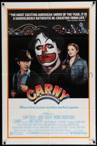 3k123 CARNY style B 1sh '80 sexy Jodie Foster,Robbie Robertson,Gary Busey in carnival clown make up!