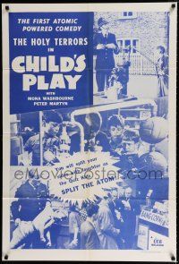 3k142 CHILD'S PLAY 1sh '57 Mona Washbourne, the Quiz Kids split the atom!