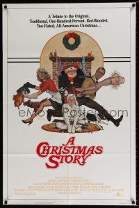 3k144 CHRISTMAS STORY 1sh '83 best classic Christmas movie, great art by Robert Tanenbaum!