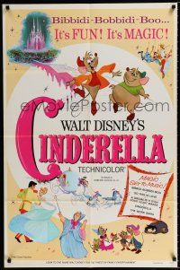 3k146 CINDERELLA 1sh R73 Walt Disney classic romantic musical fantasy cartoon!