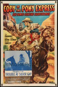 3k153 CODY OF THE PONY EXPRESS chapter 11 1sh '50 cowboy Jock Mahoney serial, Trouble at Silver Gap