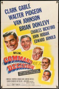 3k157 COMMAND DECISION 1sh '48 Clark Gable, Walter Pidgeon, Van Johnson, Brian Donlevy!